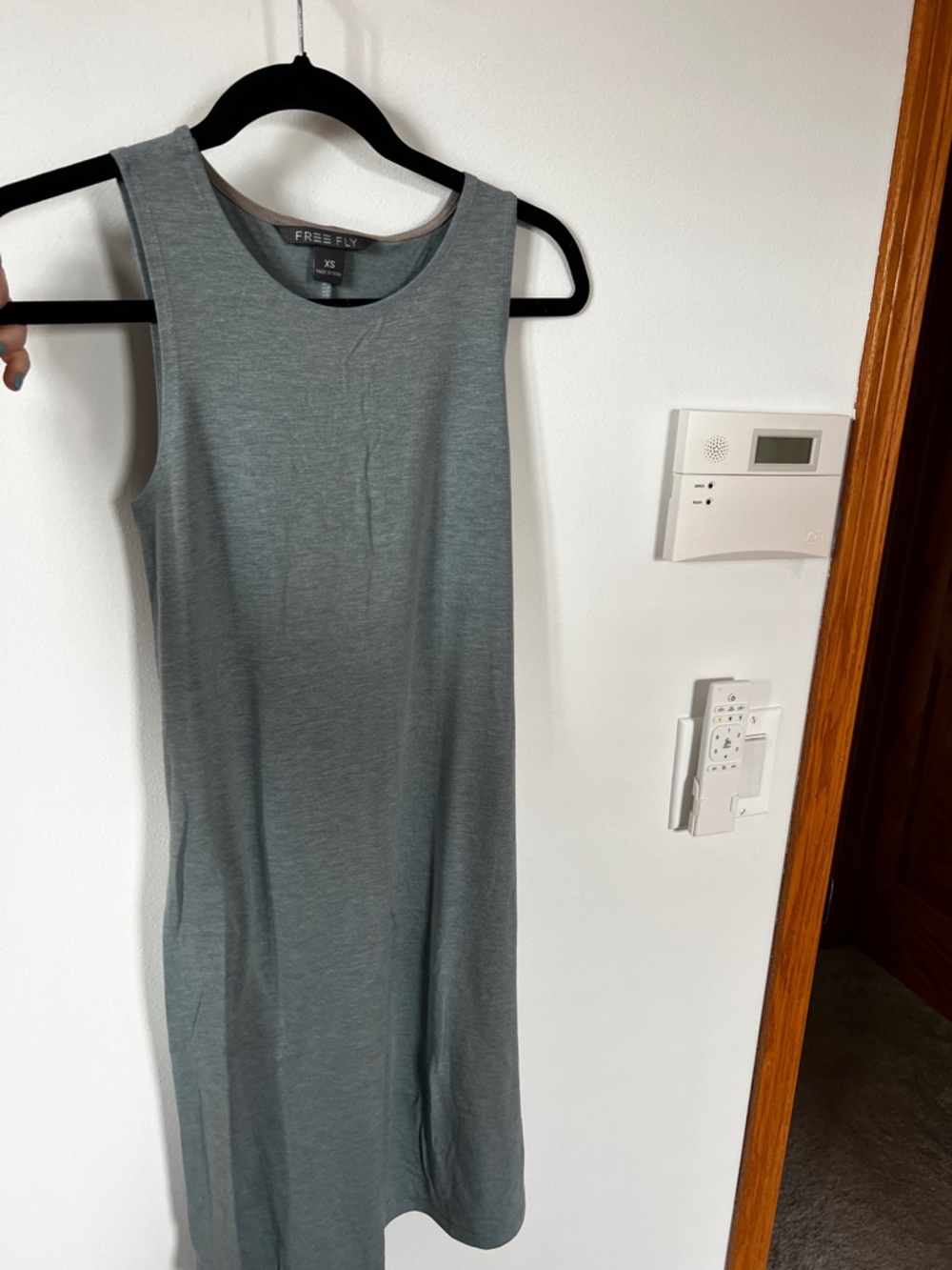 NWT Free Fly Sleeveless Tank Dress in Heather Slate Gray
